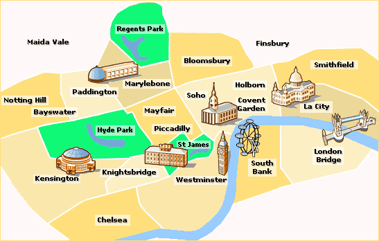 Carte touristique de Londres